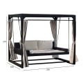 Swing gazebo BARCELONA brown/beige