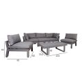 Garden furniture set FLUFFY table, sofa and 2 chairs